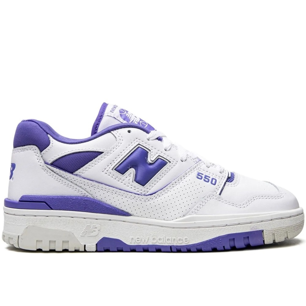 NIB New Balance 550 Aura Purple Sneakers 8 Mens 9.5 Womens White Blue HTF